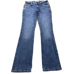 Wrangler Jeans Womens 0 Blue Medium Wash Low Rise Bootcut Stretch 28x32 Denim